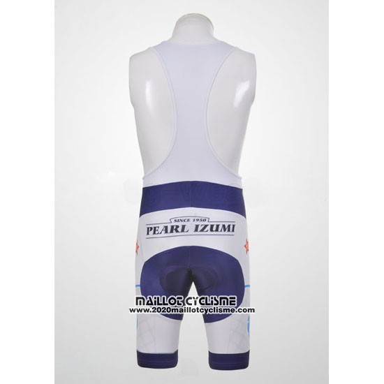 2011 Maillot Ciclismo Pearl Izumi Blanc et Bleu Manches Courtes et Cuissard